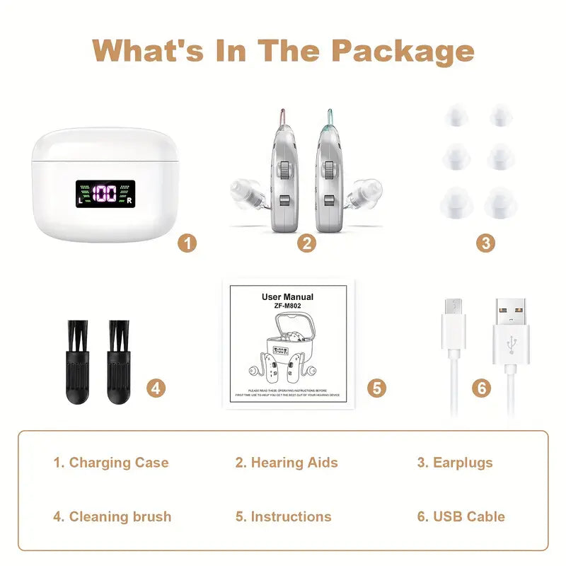 KFCOPTEE ZF-M802 Rechargeable Hearing Aids